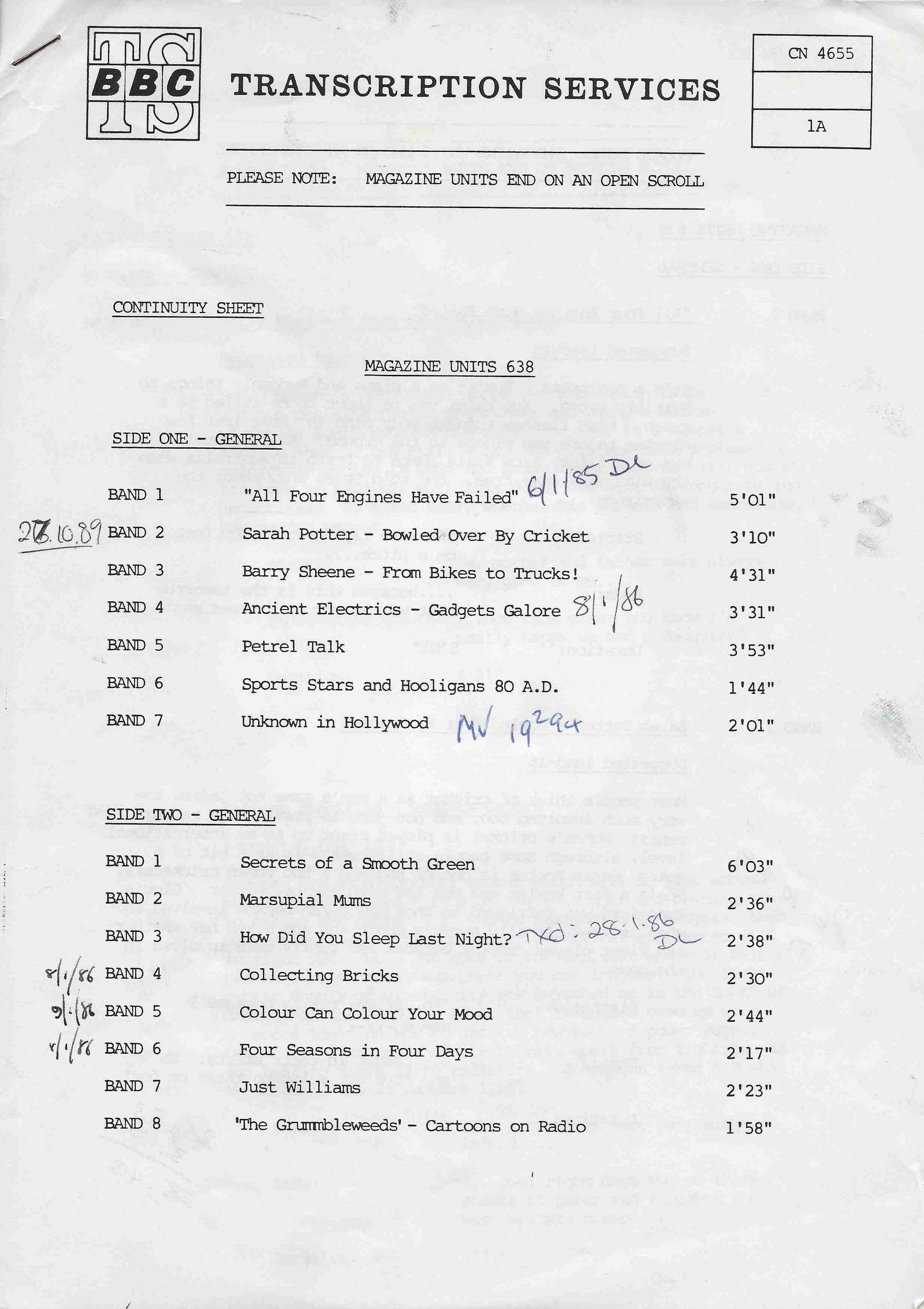 Inserts from CN 4655